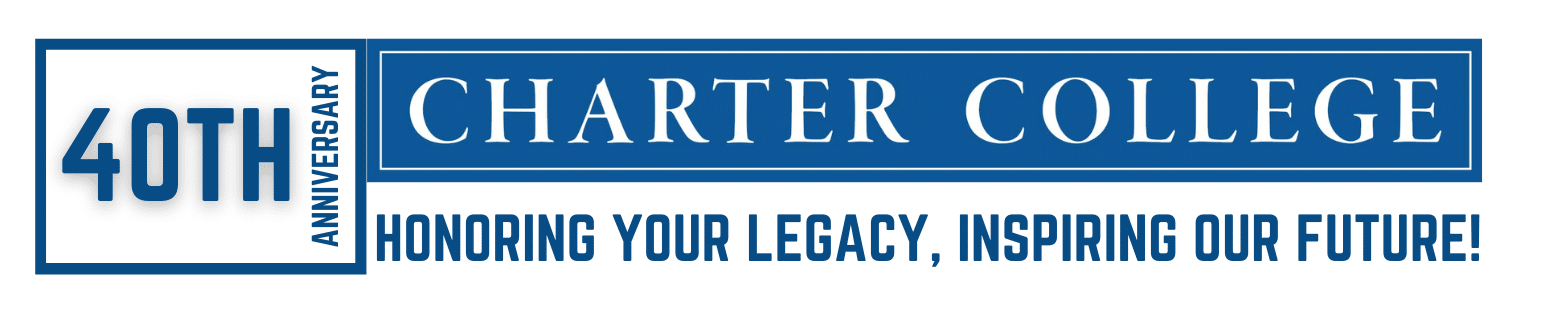 Charter College 40th Anniversary Logo